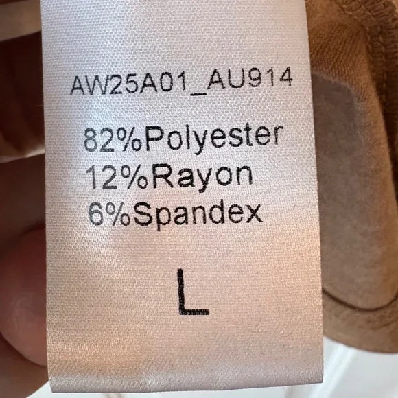 Women’s Short Sleeve Top Size L Khaki Tan NEW - Picture 5 of 7